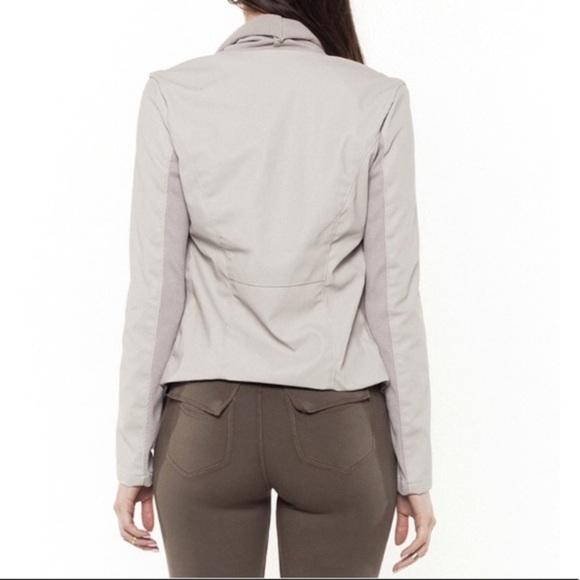 Blank NYC Gray Drapey Mixed Media Moto Jacket - Picture 6 of 14